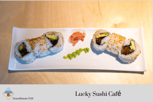 lucky sushi cafe food